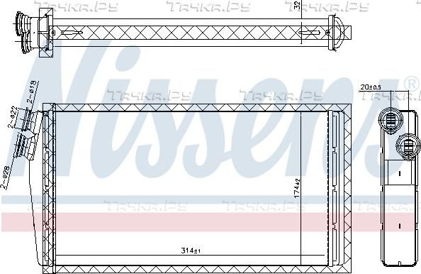 Радиатор отопителя (печки) Nissens для Volvo  FL III 2013-2026. Артикул 707206