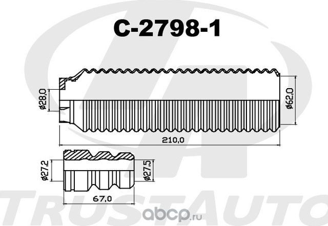Защитный комплект амортизатора ТА (Trustauto). Артикул C27981