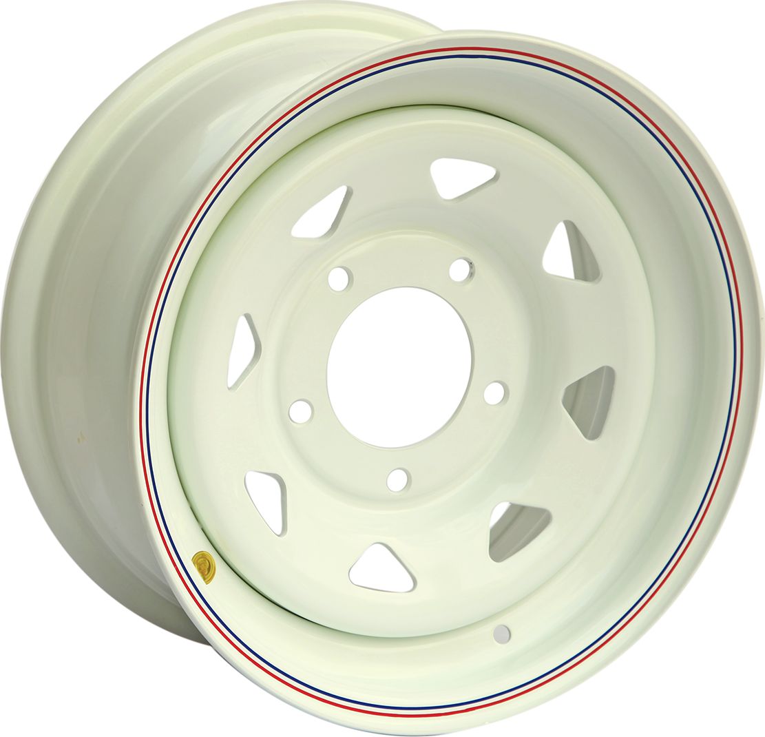 Колёсный диск OFF-ROAD Wheels усиленный стальной белый 5x139,7 7xR15 d106.5 ET+25 (треуг.) для Suzuki Jimny 1998-2018. Артикул 1570-539985WH+25A17