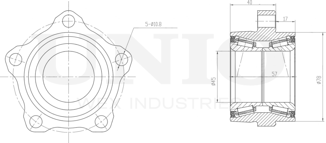 Ступица колеса с интегрированным подшипником (Unio). Артикул HUB-20023