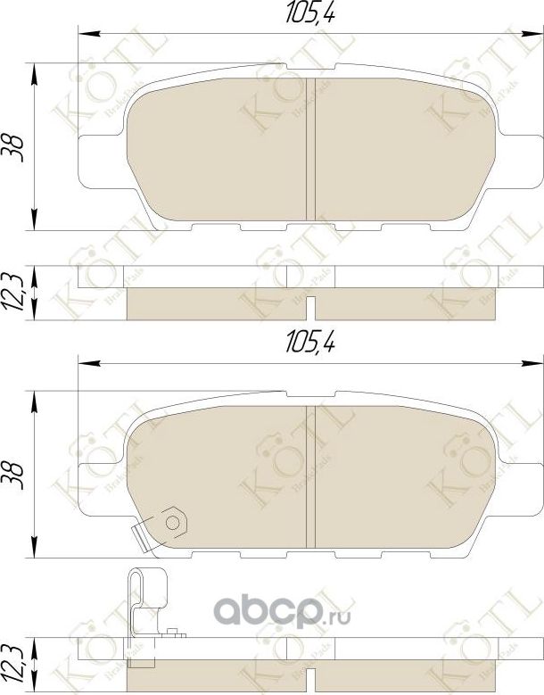 Колодки тормозные дисковые задние к-т NISSAN X-TRAIL/QASHQAI/TIIDA/INFINITI FX/R (Kotl) Kotl. Артикул 3294kt