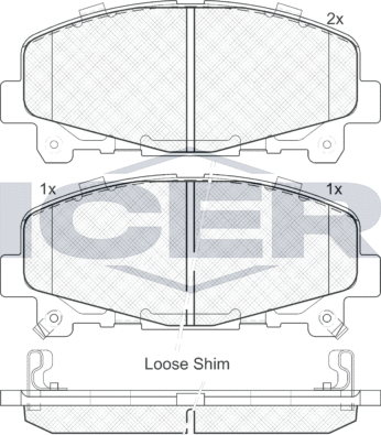 Тормозные колодки Icer передние для Acura TLX I 2014-2026. Артикул 181894