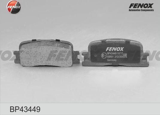 Тормозные колодки Fenox задние для Lexus ES III 2001-2006. Артикул BP43449