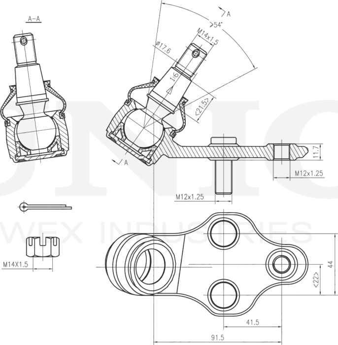 Опора шаровая (Unio). Артикул SSP-20006