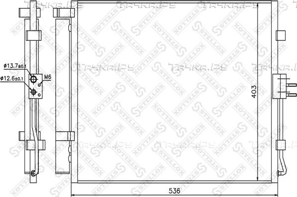 Радиатор кондиционера (конденсатор) Stellox. Артикул 10-45709-SX
