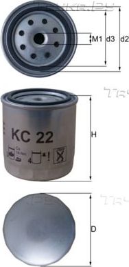 Топливный фильтр Mahle. Артикул KC 22