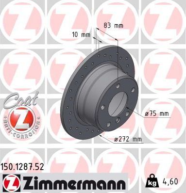 Тормозной диск Zimmermann SPORT Z. Артикул 150.1287.52