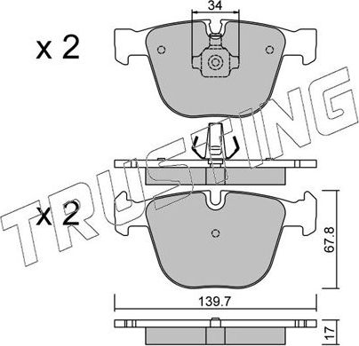 Тормозные колодки Trusting. Артикул 789.0