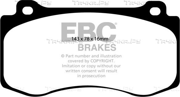 Тормозные колодки EBC Brakes передние для Dodge Charger VI (LD) 2011-2026. Артикул DP41764R