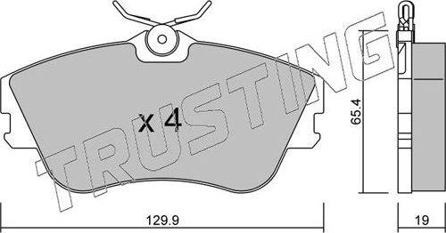 Тормозные колодки Trusting передние для Volkswagen Transporter T4 1990-2003. Артикул 167.0