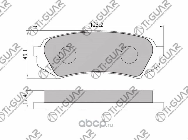 Тормозные колодки (TI-Guar). Артикул TG499
