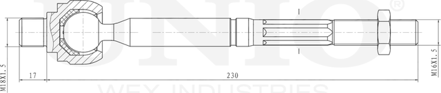 Тяга рулевая (Unio). Артикул SSP-30106
