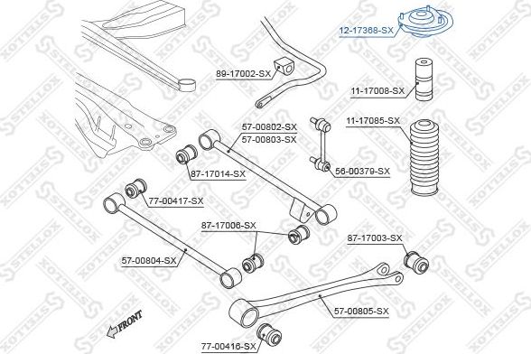 Опора амортизатора (стойки) Stellox передняя для Peugeot 806 I 1994-2002. Артикул 12-17368-SX