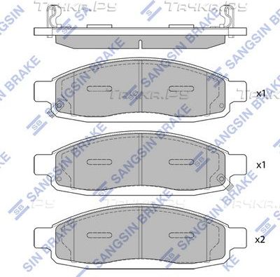 Тормозные колодки Sangsin Hi-Q. Артикул SP1446