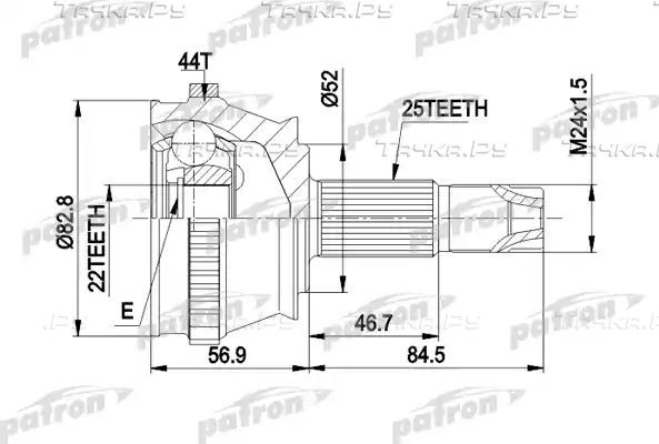 Шрус наружный (граната) Patron для Alfa Romeo 146 1996-2001. Артикул PCV1210