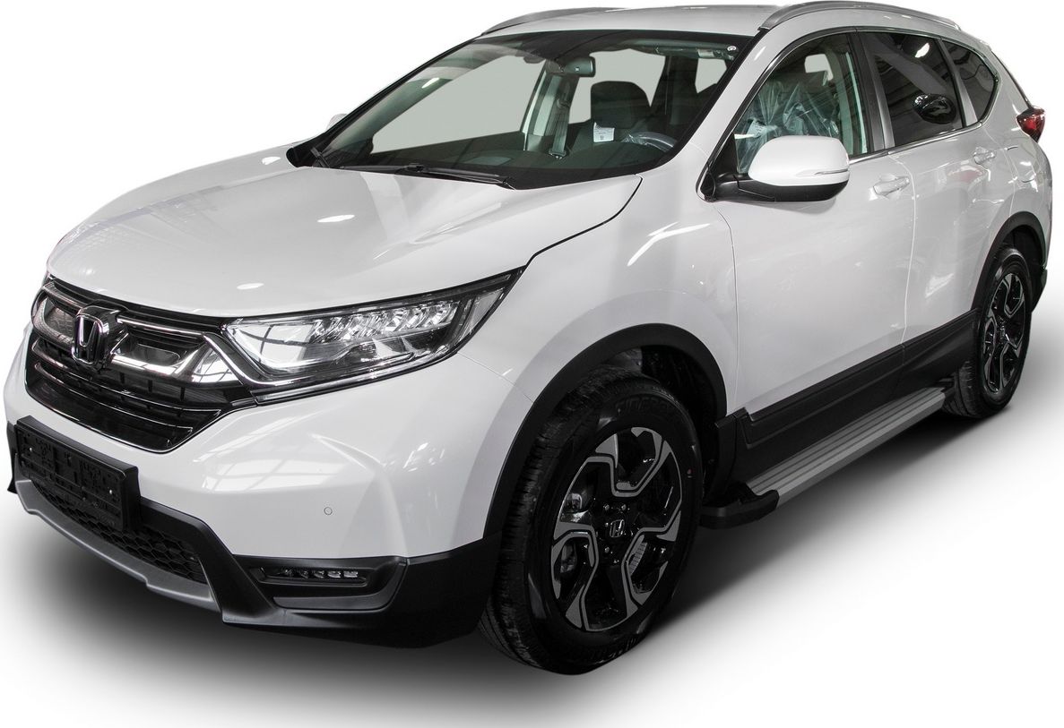 Пороги алюминиевые Rival Silver для Honda CR-V V 2017-2026. Артикул F173AL.2103.1