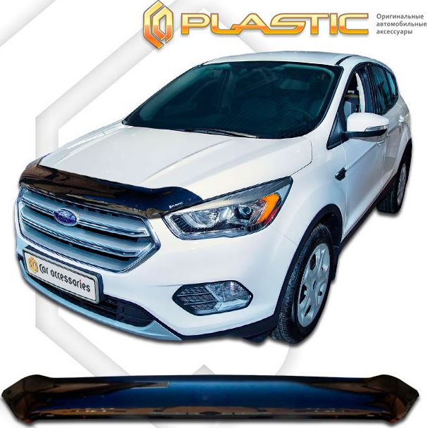 Дефлектор СА Пластик для капота (Classic черный) Ford Escape III 2015-2026. Артикул 2010010115432
