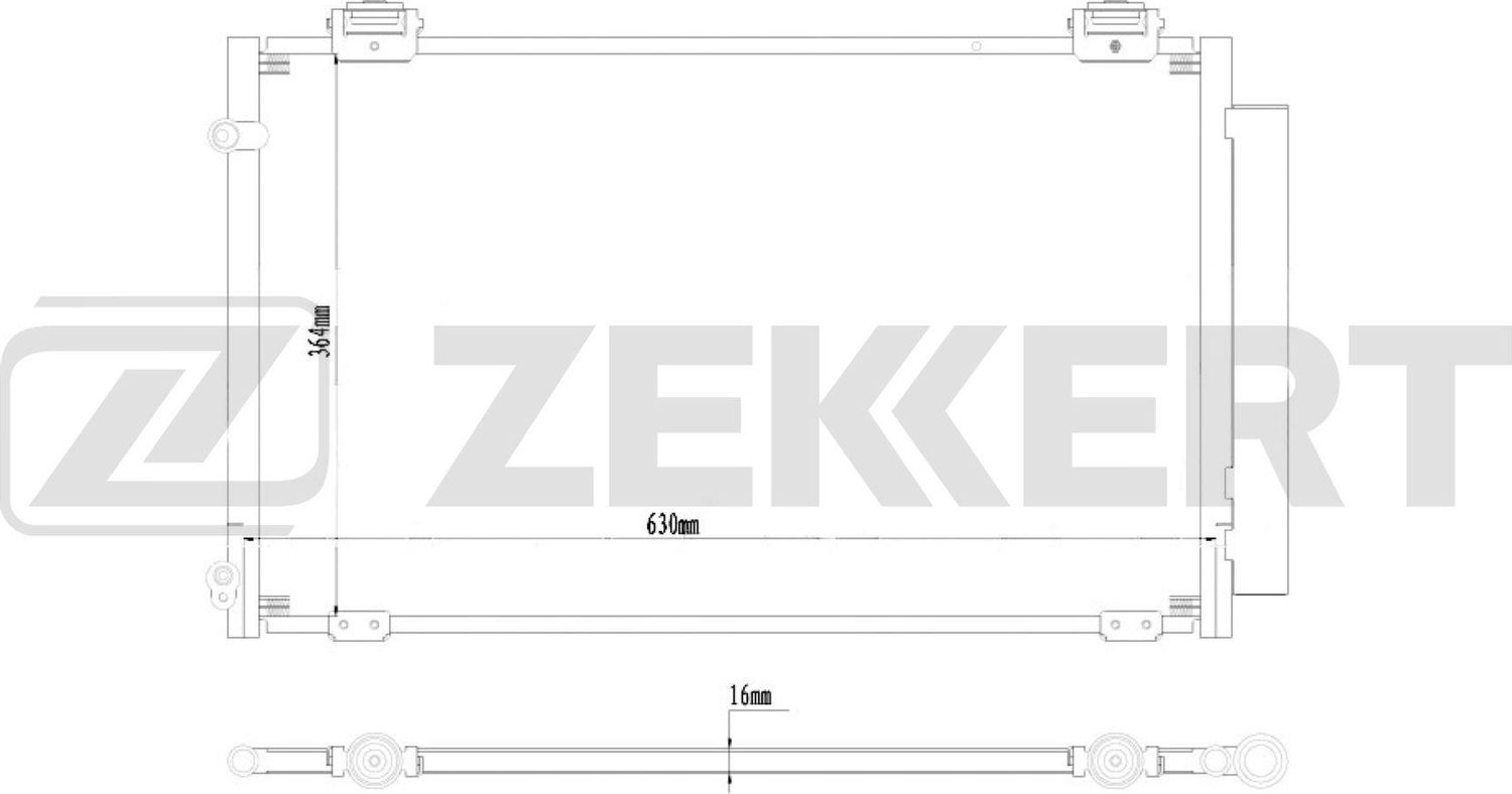 Радиатор кондиционера (конденсатор) Zekkert (алюминий). Артикул MK-3077
