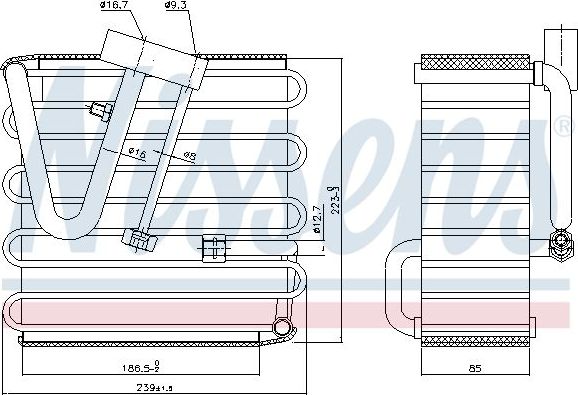 Испаритель кондиционера Nissens (алюминий) для Honda CR-X III 1992-1998. Артикул 92022