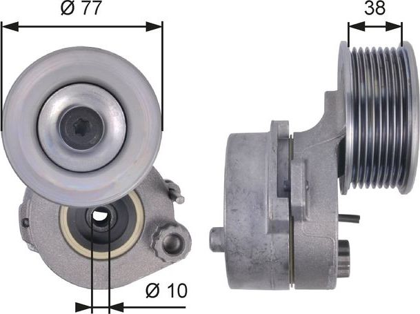 Натяжной ролик (натяжитель) приводного клинового зубчатого ремня Gates FleetRunner™. Артикул T38663