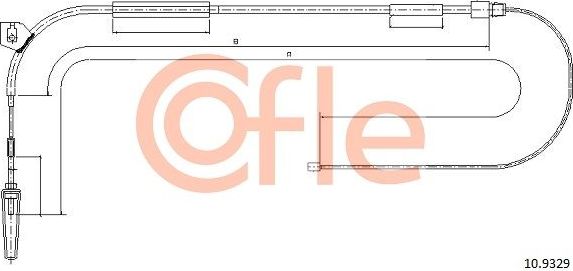 Трос ручника (тросик ручного тормоза) Cofle. Артикул 92.10.9329