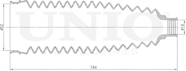 Пыльник рулевой рейки (Unio). Артикул DUC-20020