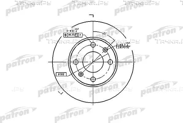 Тормозной диск Patron передний для Citroen C15 1986-2005. Артикул PBD1217
