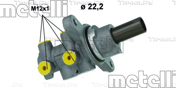 Тормозной цилиндр главный Metelli (алюминий) для Renault Kangoo II 2008-2026. Артикул 05-1214