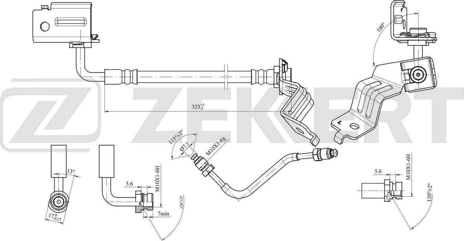 Тормозной шланг Zekkert. Артикул BS-9043