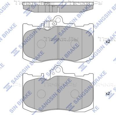 Тормозные колодки Sangsin Hi-Q передние для Lexus IS II 2005-2013. Артикул SP1773