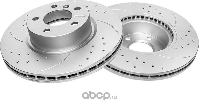 Передний тормозной диск Evolution с перфорацией и насечками, в покрытии GEOMET P (Powerstop). Артикул EBR1238