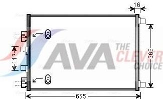 Радиатор кондиционера (конденсатор) AVA (алюминий). Артикул RT5422
