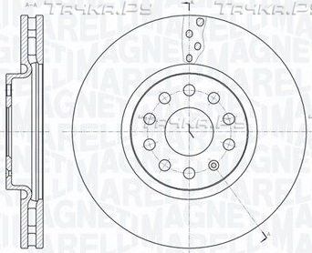 Тормозной диск Magneti Marelli передний для SEAT Alhambra II 2010-2026. Артикул 361302040770