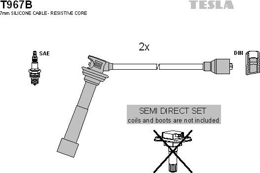 Высоковольтные провода (провода зажигания) (комплект) Tesla. Артикул T967B