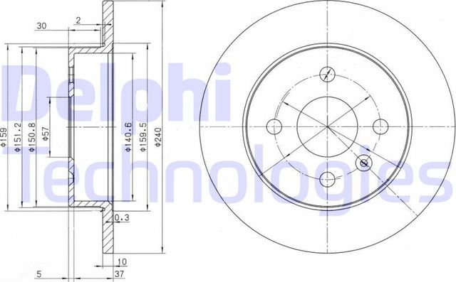 Тормозной диск Delphi. Артикул BG3403