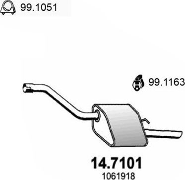Глушитель Asso для Ford Focus I 1999-2004. Артикул 14.7101