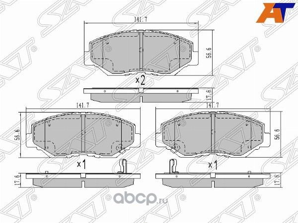 Колодки тормозные FR Honda Accord CL 2,4 vti (SAT). Артикул ST45022SDCA10
