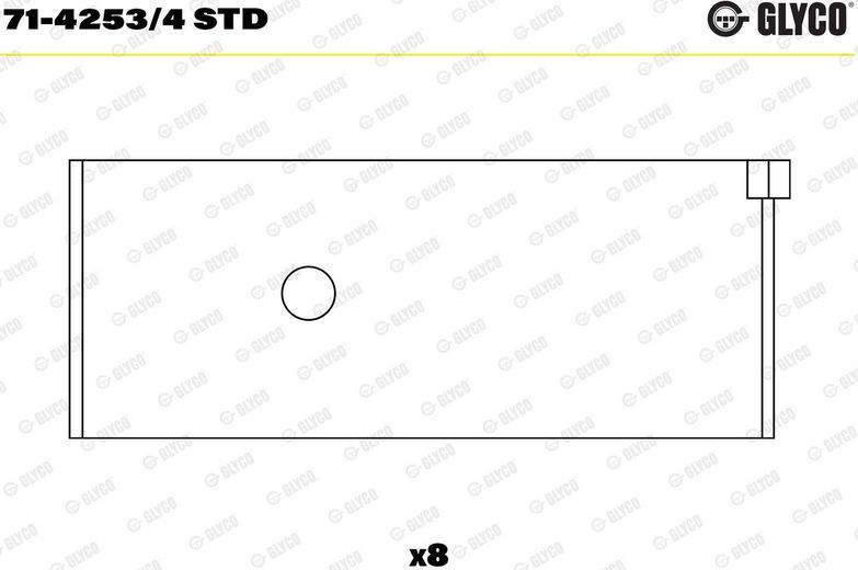 Вкладыши шатунные Glyco. Артикул 71-4253/4 STD