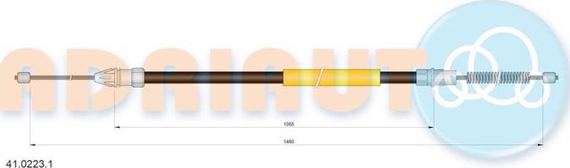 Трос ручника (тросик ручного тормоза) Adriauto задний правый/левый для Renault Twingo I 1998-2007. Артикул 41.0223.1