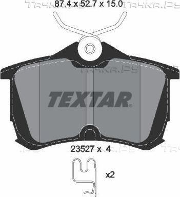 Тормозные колодки Textar Q+ задние для Honda Accord VII 2003-2008. Артикул 2352701