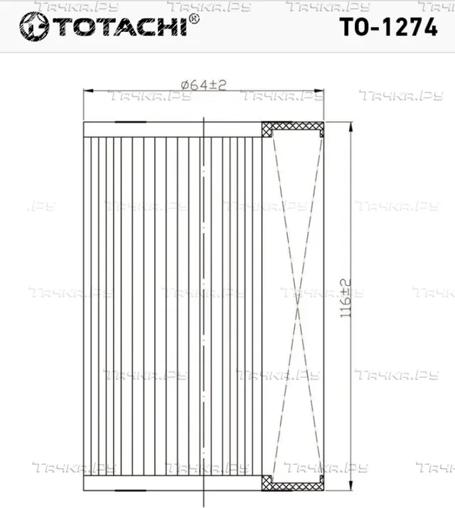 Масляный фильтр TOTACHI TO-1274 A 112 184 00 25 HU 718/1 k Totachi. Артикул TO1274