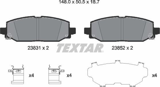 Тормозные колодки Textar. Артикул 2383101