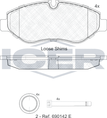 Тормозные колодки Icer. Артикул 141786