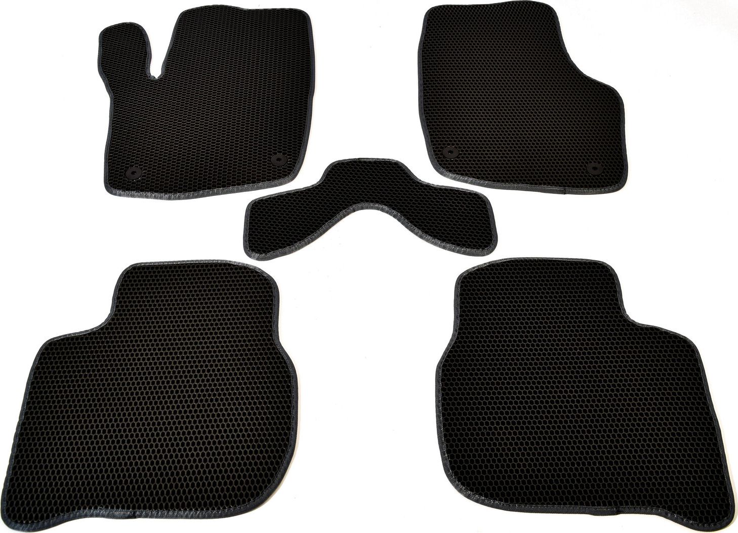 Коврики ТриАВС EVA для салона Skoda Rapid II 2020-2026 Черные, серый кант. Артикул TAS2D-1577.01.04