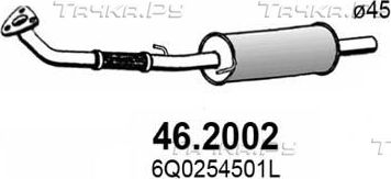 Глушитель Asso для Skoda Fabia I 2001-2008. Артикул 46.2002