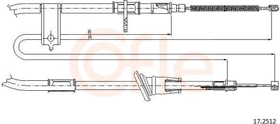 Трос ручника (тросик ручного тормоза) Cofle. Артикул 17.2512