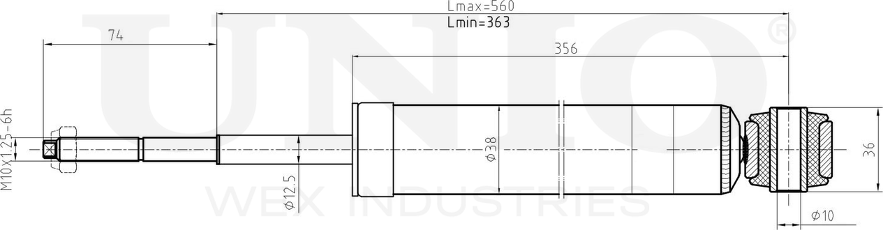 Амортизатор подвески (Unio). Артикул SAB-10675