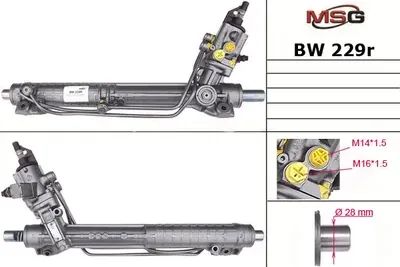 Рулевая рейка c ГУР восстановленная BMW 5 E39 1995-2004 BW229R (MSG). Артикул BW229R