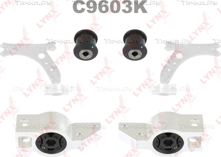 Сайлентблок переднего рычага подвески LYNXauto KIT для SEAT Leon II 2005-2012. Артикул C9603K