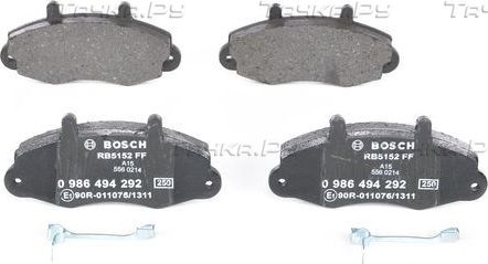 Тормозные колодки Bosch. Артикул 0 986 494 292